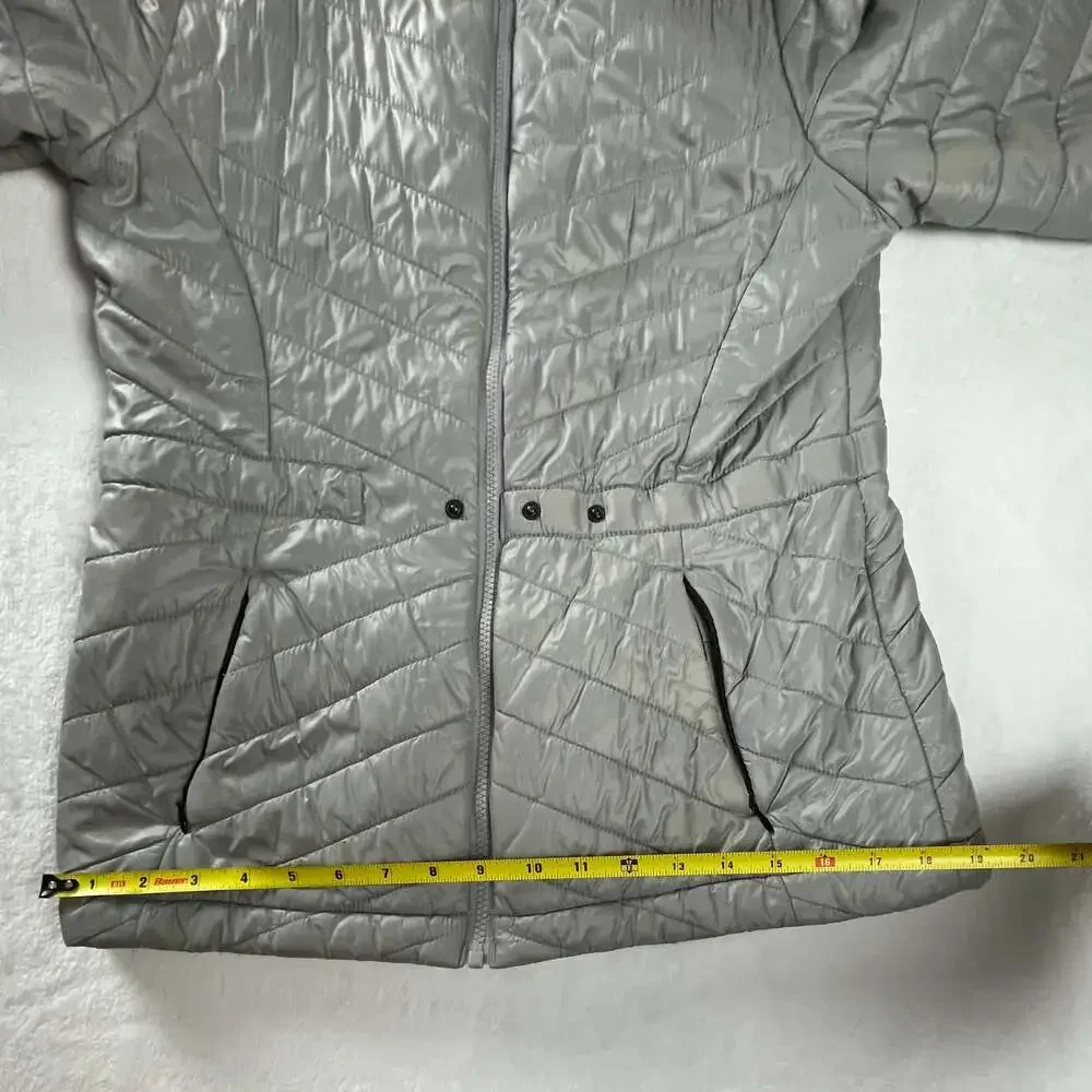 The North Face Womens M Quilted Insulated‎ Jacket Gray Fitted Outdoor